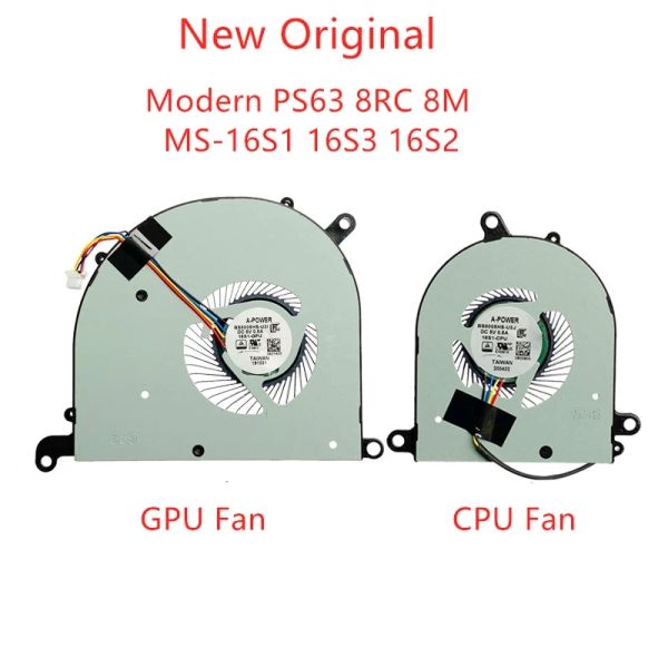 Pads Nuovi ventilatori di raffreddamento GPU per laptop originale per laptop per msi moderni PS63 8RC 8M MS16S1 16S3 16S2 BS5005HSU3J/U3I FAN di raffreddamento