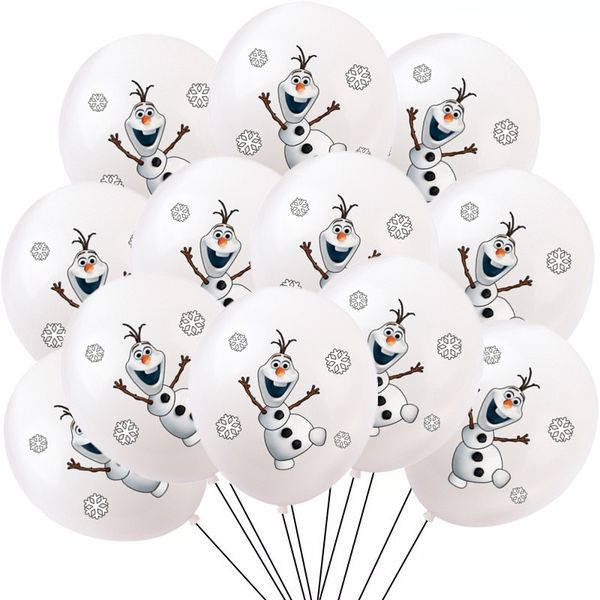 12 pezzi a tema congelato neve regina da 12 pollici in lattice palloncini di compleanno decorazioni per feste di compleanno per bambini per bambini