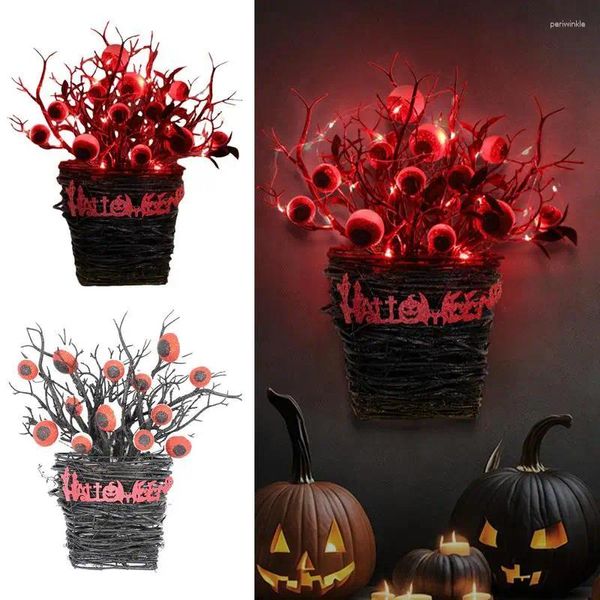 Dekorative Blumen Halloween Kranz Augapfelkränze Herbst Kürbis Berry Leuchte Blumenbeckenfest Anhänger für Home Party Decor