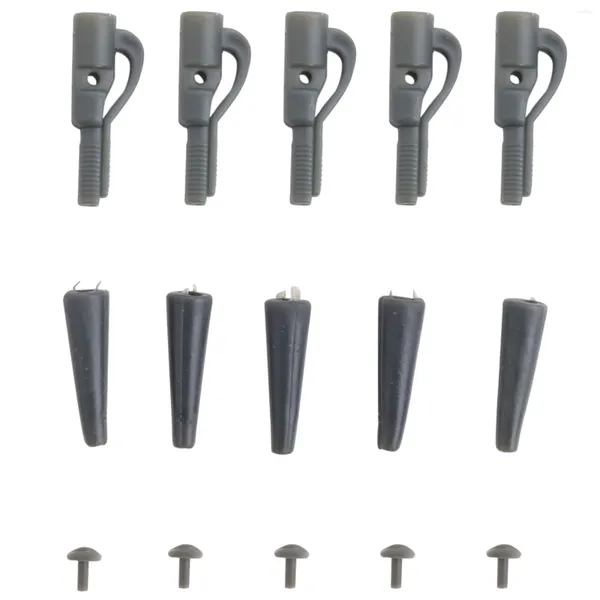 Caschetti per gioielli 50pcs/set Terminali di pesca Tackle Clip di cavo di sicurezza con pin tubi di gomma Strumenti di carpa