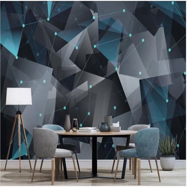 Moderne Tapete für Wohnzimmer moderne minimalistische, feste abstrakte geometrische Linie Wohnzimmersofa Hintergrund2795
