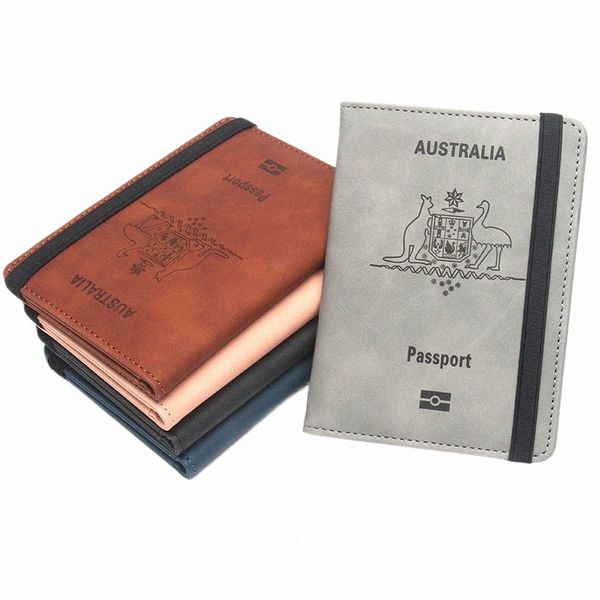 Copertura del passaporto Australia Donne Pink Australian Passport Case per Passports Travel Protector Wallet 05WF#