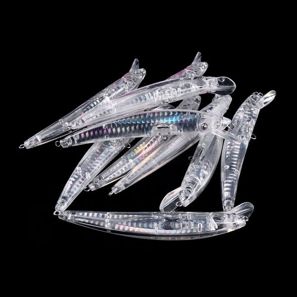 Newup 20pcs Blankoder Körpern 11,8 g 12 cm unbemalte transparente Laser Minnow Wobbler Harte Köder