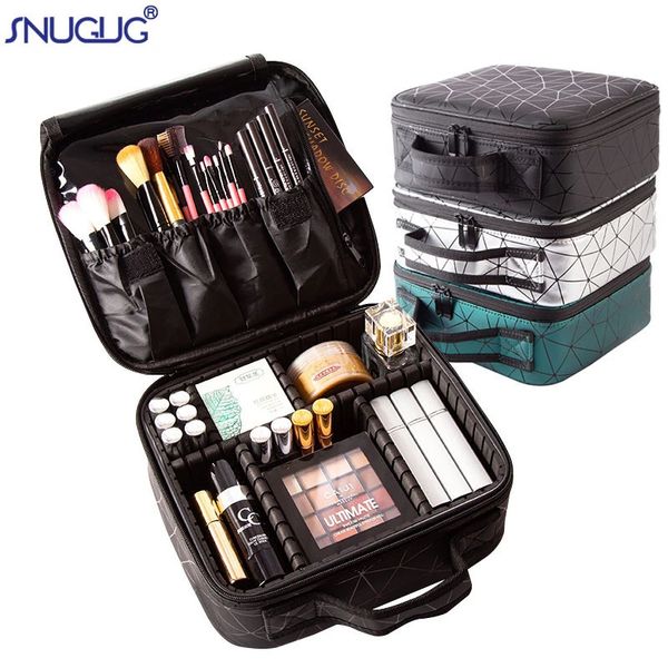 Caixa de maquiagem de maquiagem de marca feminina esteticista de moda Cosméticos Caixa de armazenamento Ferramenta de ferramenta de unhas para mulheres Make Up Bag 240408