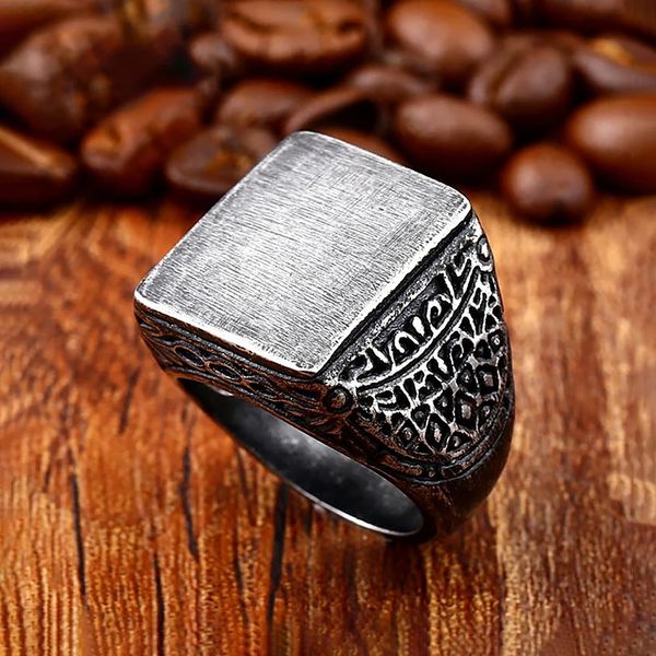 Vintage exclusivo 14k anel esculpido para homens para homens punk anéis antigos simples moda criatividade jóias presentes