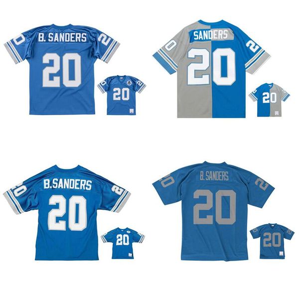 Camisas de futebol costadas 20 Barry Sanders 1996 Mesh Legacy aposentado Retro Classics Jersey Men Women Youth S-6xl