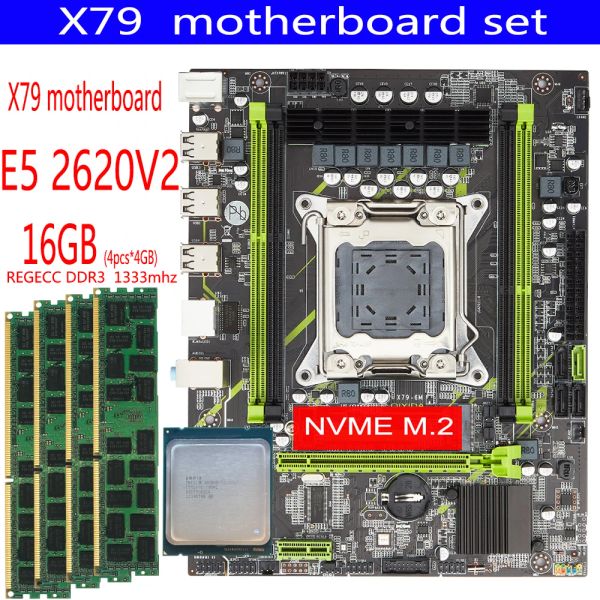 Motherboards X79 Motherboard Set 4DDR3 LGA 2011 E5 2620 V2 CPU 4PCS X 4GB = 16 GB DDR3 1333 MHz Speicher