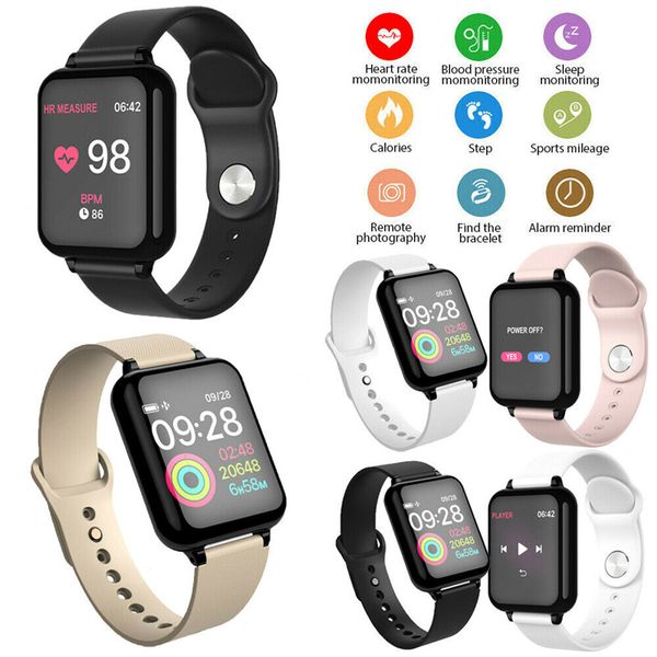 Pymh Sports Waterproof Activity Tracker Touch Screen Smart Watch Worsband Frence Pressure Blace Pressure Monitor per iPhone Android