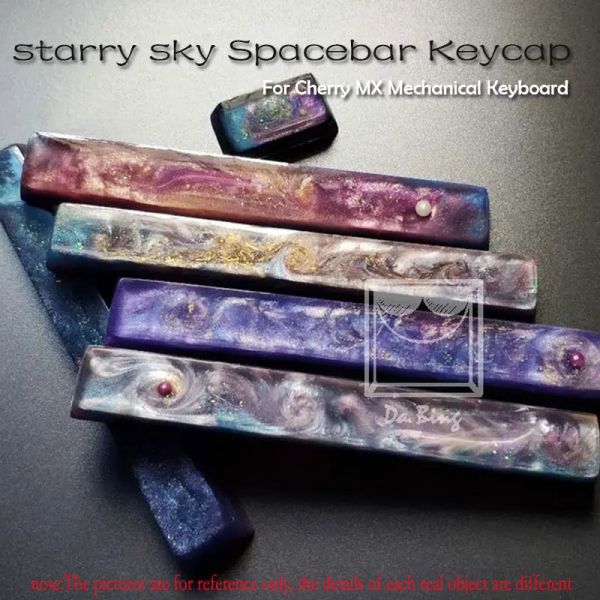 Accessori Keycap da gioco fatti a mano personalizzati 6.25U Resin Starry Sky Spacebar Keycap per la tastiera meccanica dell'asse di ciliegia MX