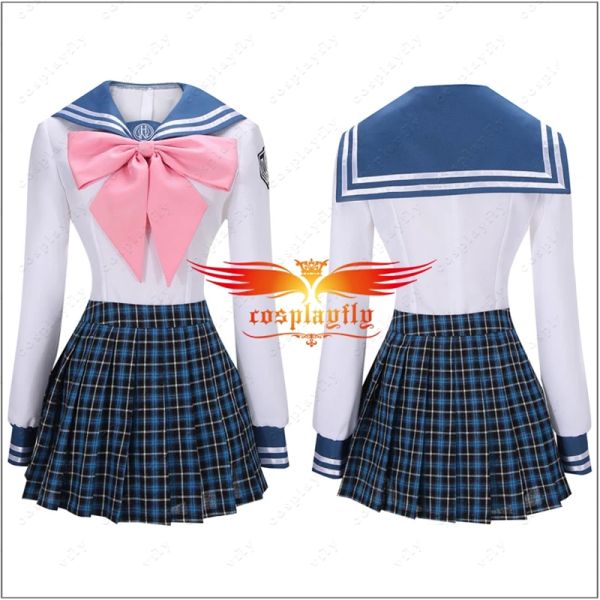 Anime Dangan-Ronpa Sayaka Maizono Cosplay Costume Adulto Mulheres Danganronpa Roupa de Menina Caçador de Sail do traje Bow-Tie Stock Halloween