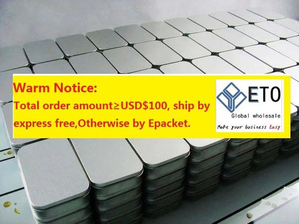 50pcs stagno contenitore stagno scatola rettangolo metallico per perline di biglietti da visita di caramelle di caramelle