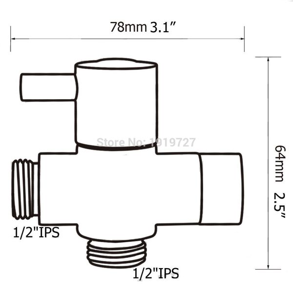 От 1/2 до 3/4 хромированного 3 -Way Diverter Calve от 4/8 до 6/8 дистрибьютор для душевой воды, выключатель для насадки для душа от 1 до 2 способов конвертера разъема