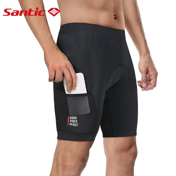 Shorts de ciclismo unissex santic 4d calças de verão tights women women bicycle mtb road bike tousers refletivo shorts pretos de tamanho asiático