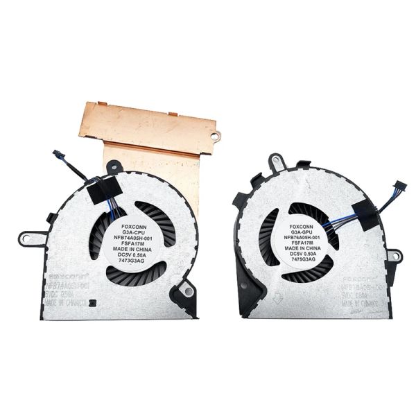 PADS CPU+ Ventilador de resfriamento de GPU para HP 15CE 17AN OMEN PRO 3PLUS TPNQ194 929456 929455001 FANTRADOR DE CARTA DE CARDE