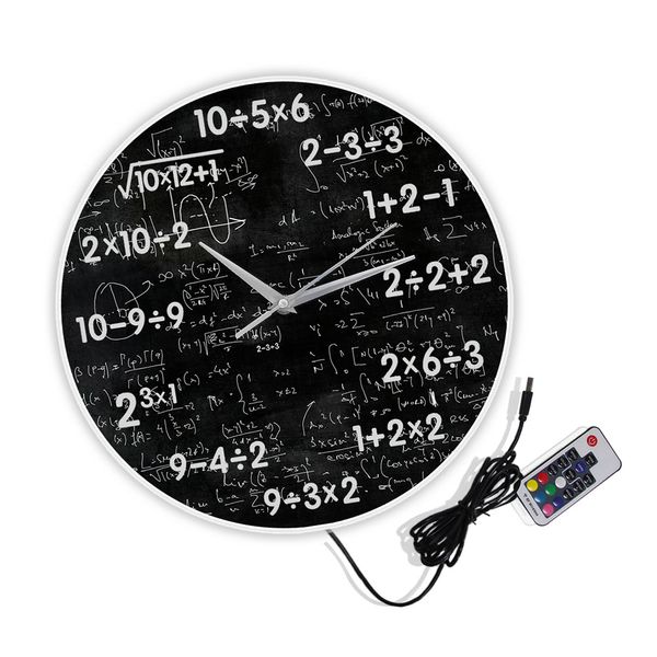 Matheklasse Schwarze Tafel Stille Wanduhr Mathematik Klassenzimmer Wandschild Mathematik Gleichungen Wand Uhr Mathematik Nerd Lehrer Geschenk