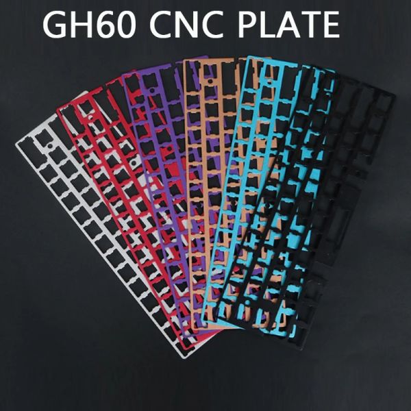 Acessórios GK61 GK64 Teclado mecânico CNC Desenho de bronze Placa de posicionamento de concordância para GH60 60% Teclado DIY