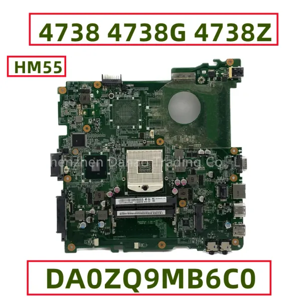 Placa -mãe DA0ZQ9MB6C0 PARA ACER ASPIRE 4738 4738G 4738Z Laptop Motherboard HM55 DDR3 MBR9Y06.001 MBR9Y06.001 Totalmente testado