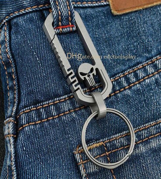 CNC TC4 Titanio Skull Style Design Chiave Chian Carabiner Campeggio per esterni per escursionistica per escursionistica per i gadget per i gadget per gli uomini con un brevetto PO4318218