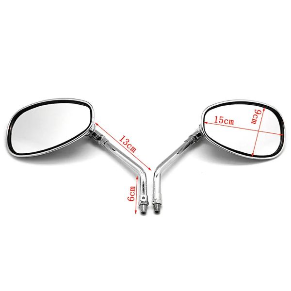 Universal 2pcs/par de 10mm Motocicleta espelho elétrico Scooter Mirror HD Acessórios de motocicletas espelhos ajustáveis