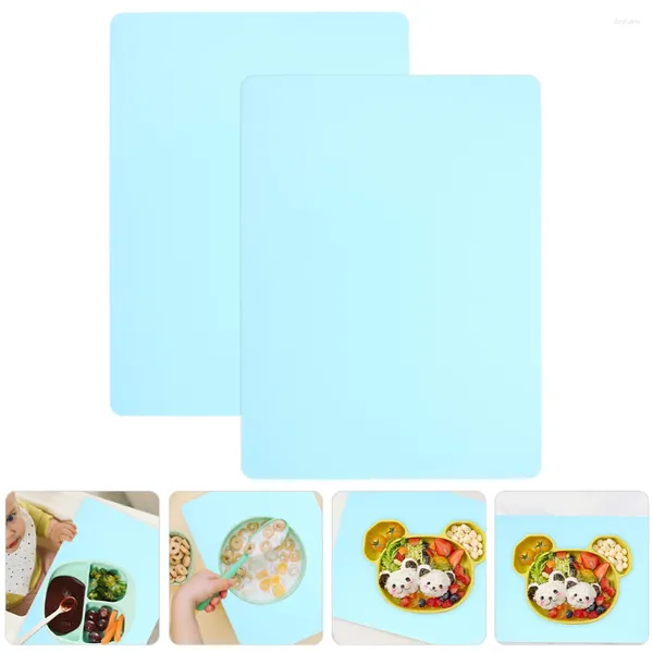 Tischmatten 2 PCs Kinder -Placemat Silicon Kids Taschens für Baby -Essgeruch ohne Kleinkind