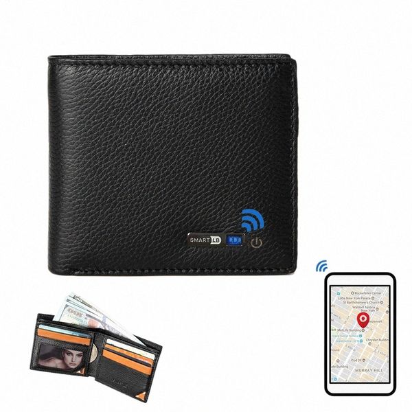 Akıllı Cüzdan FI Cüzdan GPS Babalar Günü İnce Kredi Kartı Sahibi için Bluetooth Tracker Hediyesi Cartera Hombre Tarjetero Cüzdan K5N8#