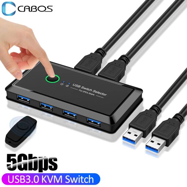 Hubs 2 entradas 4 saídas Adaptador de chave USB 3.0 KVM USB Switcher compartilhado para laptop para PC Principal de mouse Impressora USB Switch Controller Hub