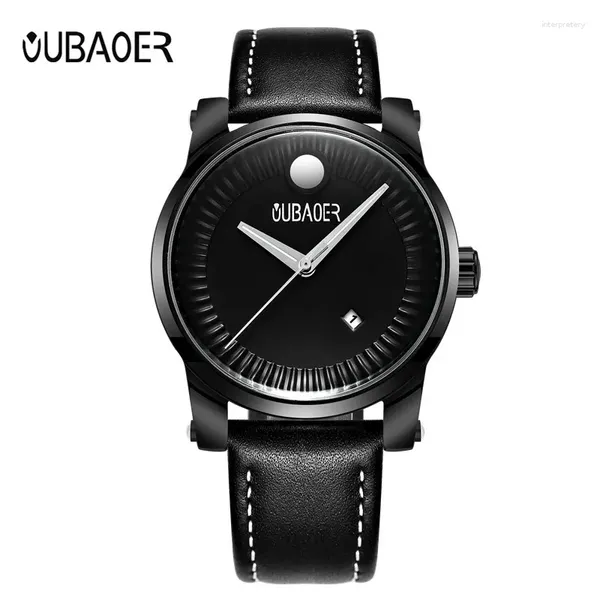 Relógios de pulso oubaoer original relógio masculino esporte de quartzo assiste a automóvel com o pulso relógio relógio de hora de hora recarregada hombre mens