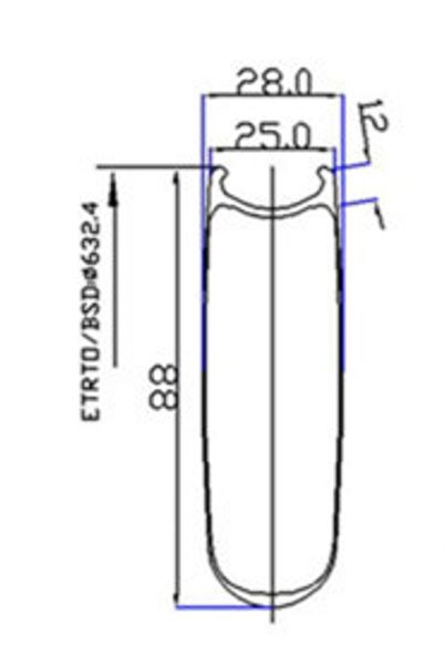 Bike Road Wheelsets zum Verkauf 700 ° C CO2-WHEELS-China Basaltbremse 88 mm Klinchen-Radsportrand 25 mm breit U-Fahrt Aero Pillar Spoke