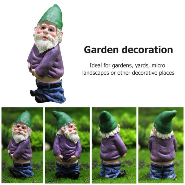 1pc Fairy Garden betrunkene Gnome Miniatur -Ornamente Set Mini Zwerg Lagerfeuer Statuen für Pflanzgefäße Blumenpot Dekorzubehör