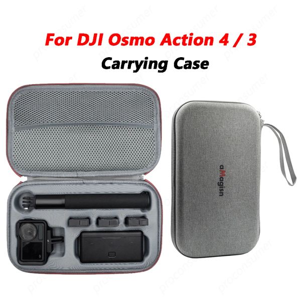 Accessori Custodia per il DJI Osmo Azione 4 Shell Hard Portable Travel Storage Borsa impermeabile per DJI Azione 3 Accessori per fotocamera