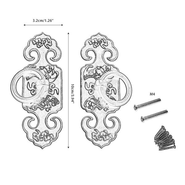 1 пара винтаж китайская медная дверная ручка мебель