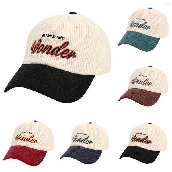 Ball Caps Parks e Rec Hat Classic Corduroy Baseball Cap Vintage Casual Prep Fashion Elegante per uomini