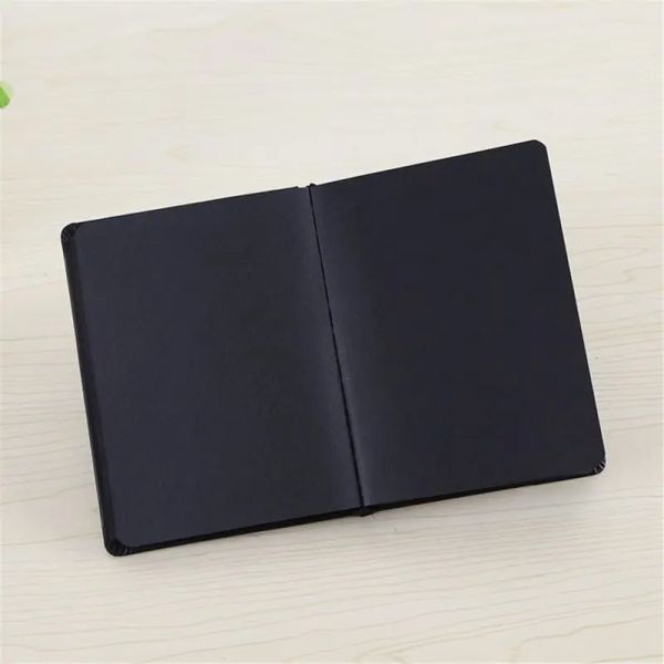 Notebooks todo papel preto Papel em branco Página interna Portátil Pocket Notebook Sketchbook