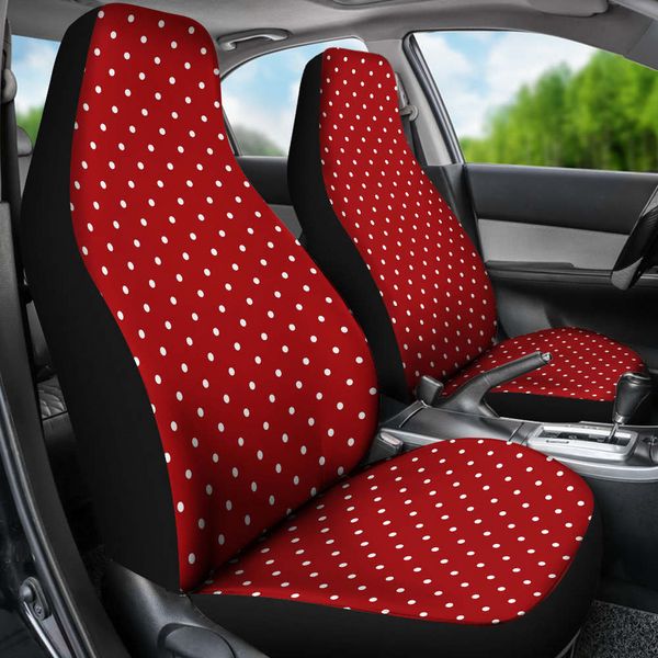 Polkadots Retro Vintage, confezione di sedili per auto a pois rosso