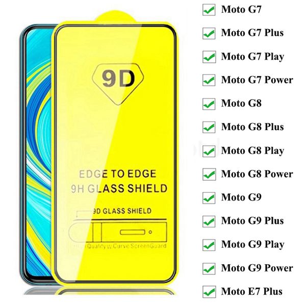 1-5 pezzi di vetro temperato per Motorola Moto G9 G7 Plus Play Schermo Protector Glass per Moto E7 Plus 9H Glass protettivo