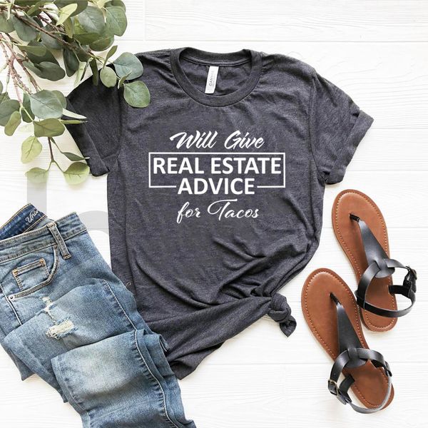 Darò consulenza immobiliare per la maglietta Tacos Funny Realtor T-shirt Agente immobiliare regalo unisex magliette grafiche Tops casual