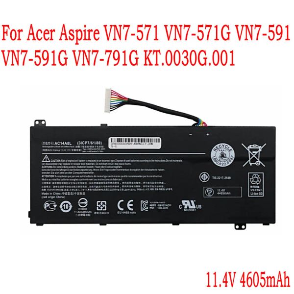 Baterias de alta qualidade AC14A8L Bateria de laptop para Acer Aspire VN7571 VN7571G VN7591 VN7591G VN7791G KT.0030G.001