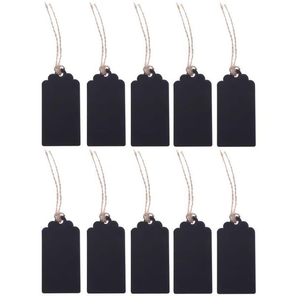 10pcs Mini Blackboard Anhänger DIY Doppelseite Herz rechteckig geformtes Holz Black Board Chalk Board Home Möbeldekoration