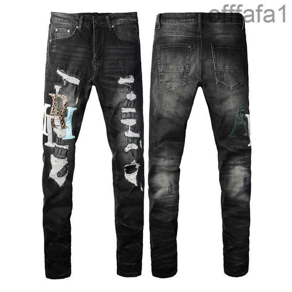 Designer Jeans Herren Hosen Leinen Hip Hop Men Jeans Destressed Ripped Biker Slim Fit Motorrad Denim für 28-40 41CJ