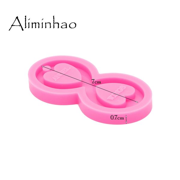 DY0530 brilhante coração brilhante Cenário infinito molde UV resina líquida de silicone artesanato para encantos de colar de bricolage fazendo jóias