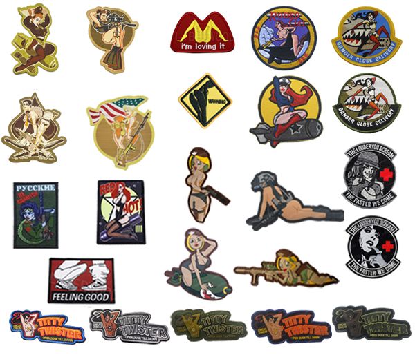 Bomb Frau sexy Pinup Girl Patch Funny Biker Punk Taktische Emblem Militärkampf bewaffnet Waffe Krankenschwester Applikat Abzeichen