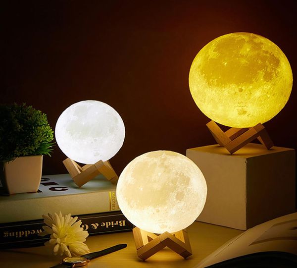 2022 3d Moon Lampe Starry Sky Light Gadgets mit Stand Romantic Night 315inch Lackbettlampe Liebhaber Geburtstag Thanksgiving9092678