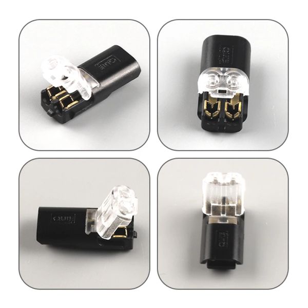 30/50/100pcs 2pin Conector de fio travável em emenda rápida Terminais de crimpagem elétrica para fiação 22-18 AWG Conectores de carro LED