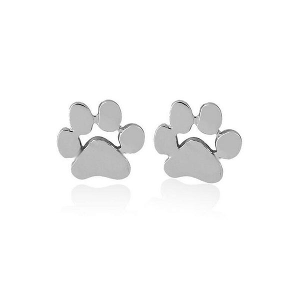 Studum neuer Haustier Katzenhundliebhaber Paw Print Ohrringe Welpe Memorial Minimalist Ohrring niedliche Tier Fußabdruck Gold Sier Plated Drop Lieferung j Dh4o9