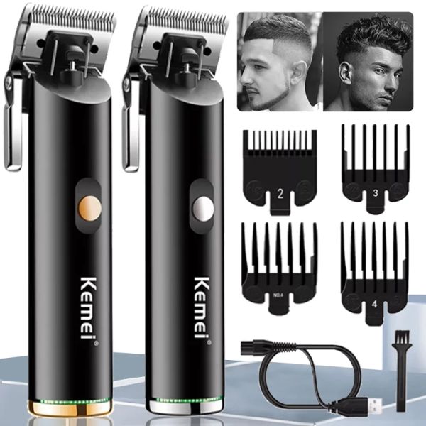 Trimmers Kemei KM1892 Cordless Professional Fade Hair Clipper für Barbershop Electric Trimmer Mäher hohl Blade 2000mAh Lion Batterie