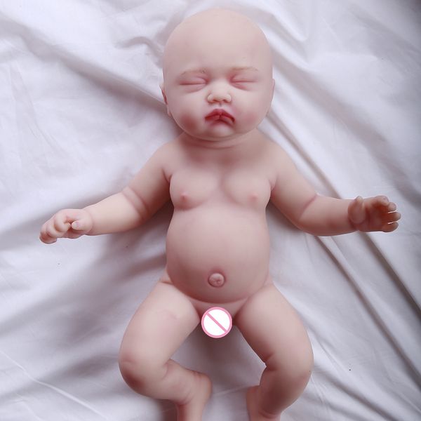 17,7in 3,4 kg de corpo de silicone de corpo inteiro Reborn Baby Dolls Baby Hair, puxando o tom 3D de pele com veias