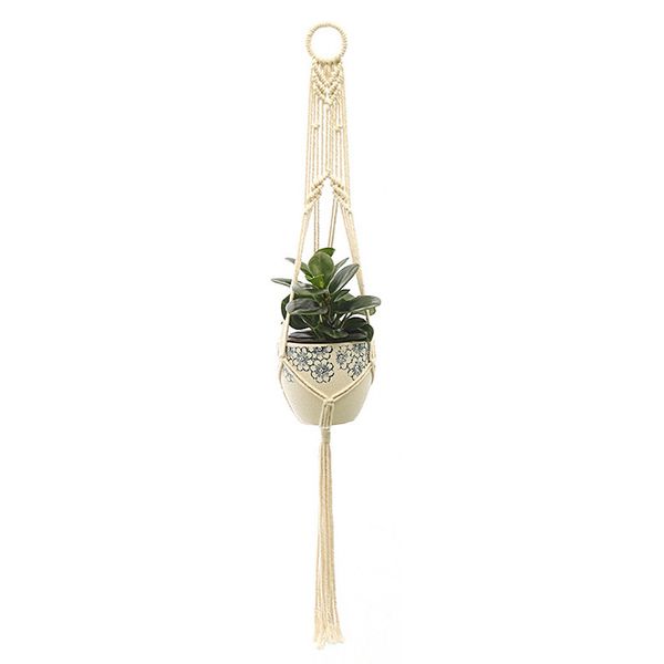 Macrame gancio per piante cestini fatti a mano cesti sospesi a corda di sollevamento annodate vasi di fiori interni pentole per piante da giardino forniture da giardino