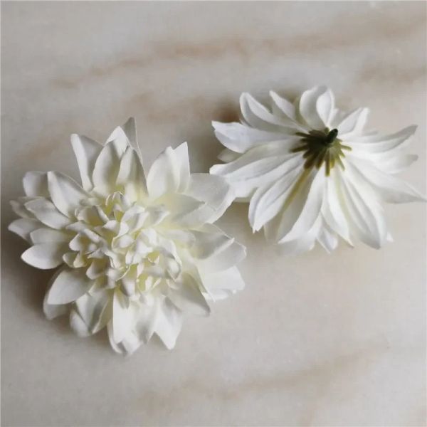 10pcs 10cm Large Dahlia Artificial Flower Heads Festa de aniversário Flores falsas