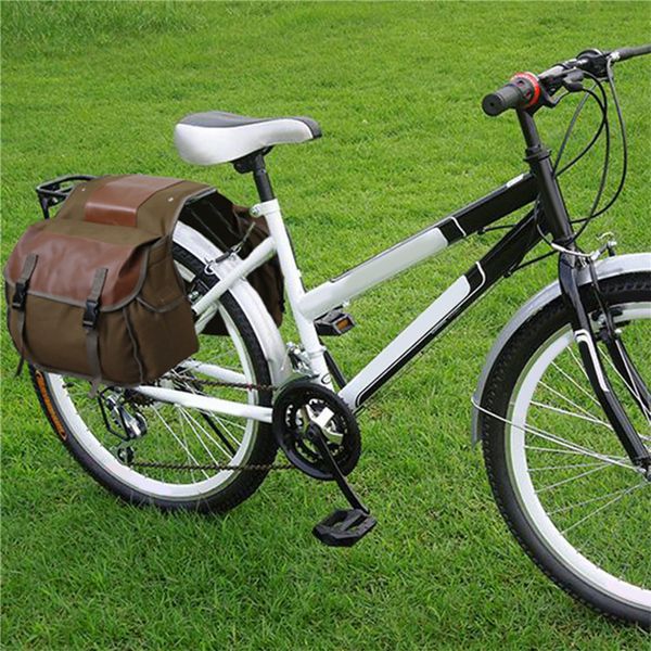 30-40L Bike Double Pannier Frame Bags resistentes à água Bolsa de transporte de cargo traseiro de assento traseiro Bolsa de sela para acessórios de ciclismo