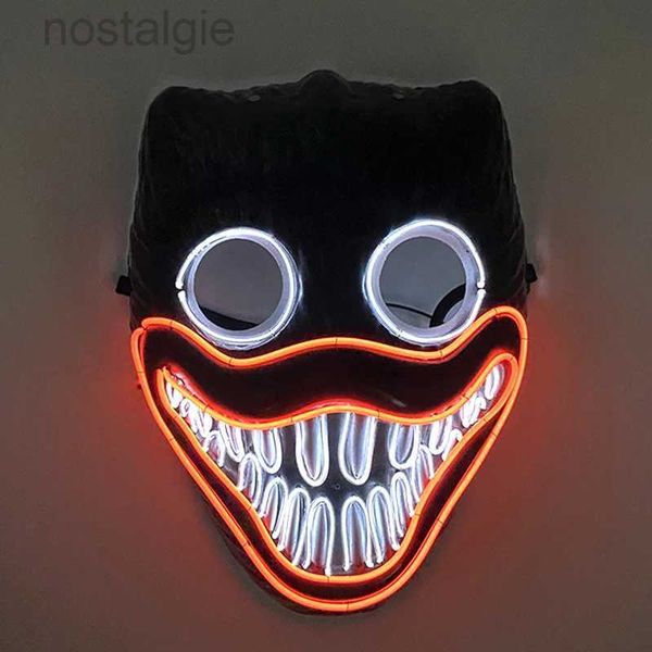 LED Rave Toy Glühen Led Halloween Funny Game Maske Neon Anime Cosplay Cartoon Masken für Kinder Kinder Jungen Mädchen Erwachsener Festival Geschenkspielzeug 240410